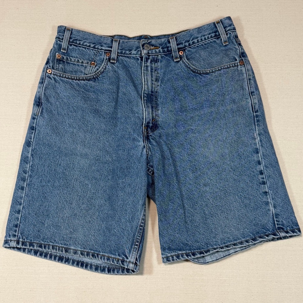 Vintage Levis 550 Relaxed Fit Denim Shorts Mens 34 Medium Wash Cotton Y2K Jorts